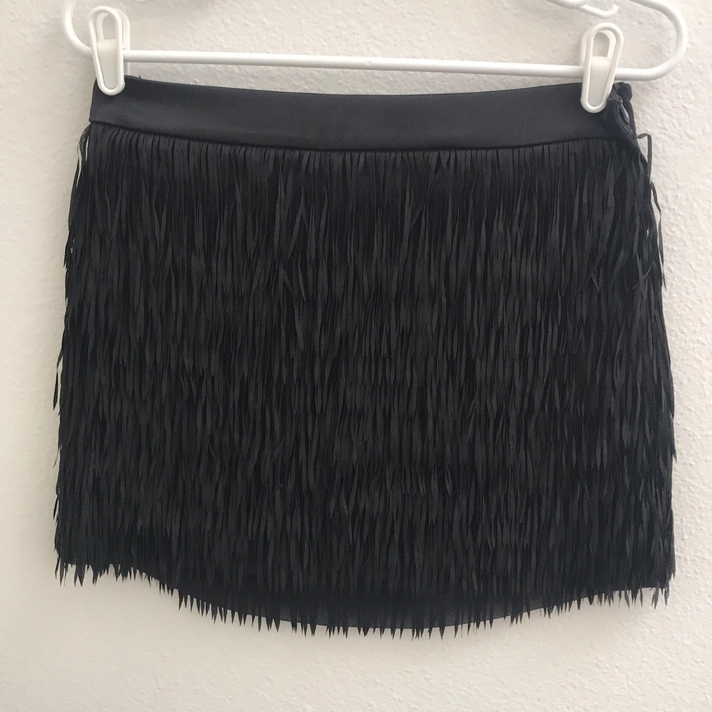 NWT FRINGE SATIN SKIRT